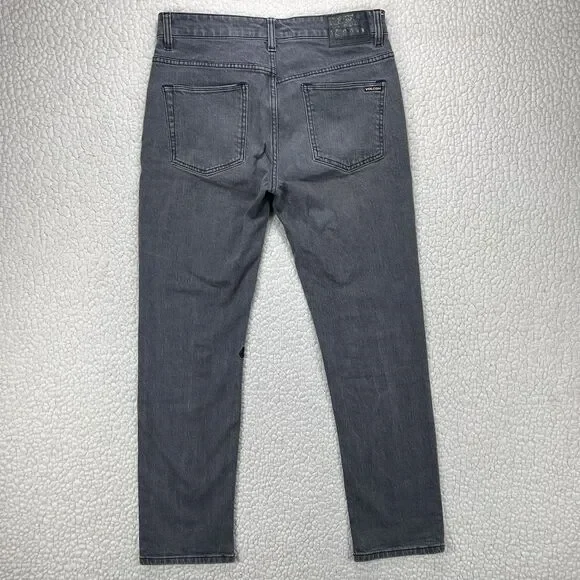 Volcom Jeans Mens 30x31 Gray Solver Modern Straight Denim Casual Preppy Logo